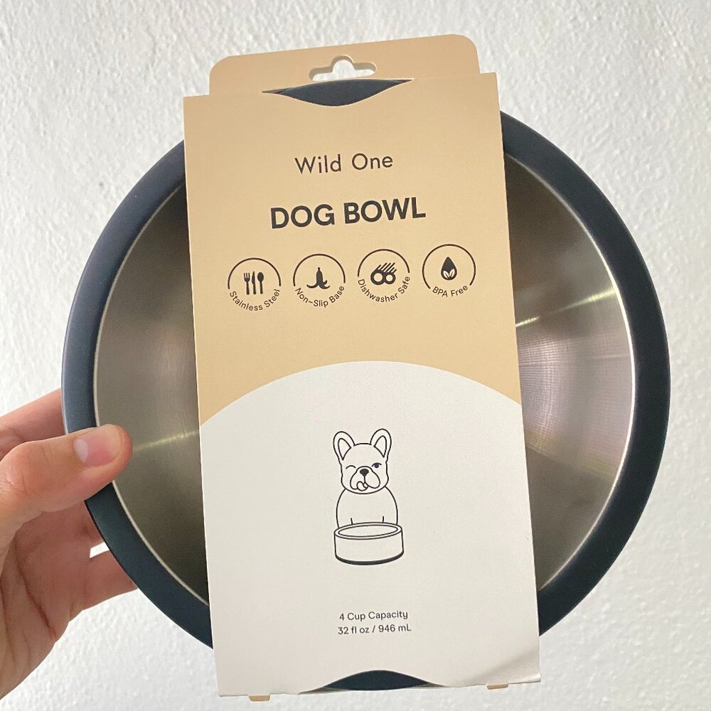 Wild One - Dog Bowl - Black - Stainless Steel - BPA Free - Non-slip